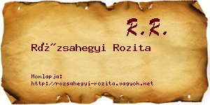 Rózsahegyi Rozita névjegykártya